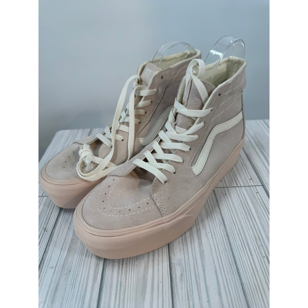 Vans Sk8-Hi‎ Tapered Stackform Suede Shell Pink Platform Sneakers Women's 10